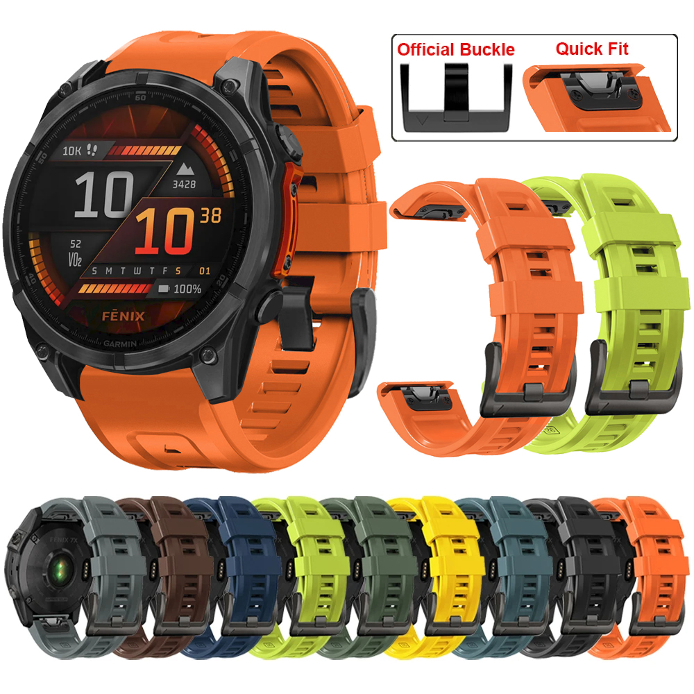 Cinturino in silicone QuickFit 22mm 26mm per Garmin Fenix 8 E 7 7X 6 6X Pro/Epix Pro Gen 2 47mm 51mm 5XPlus Enduro 3 Tactix 7 cinturino