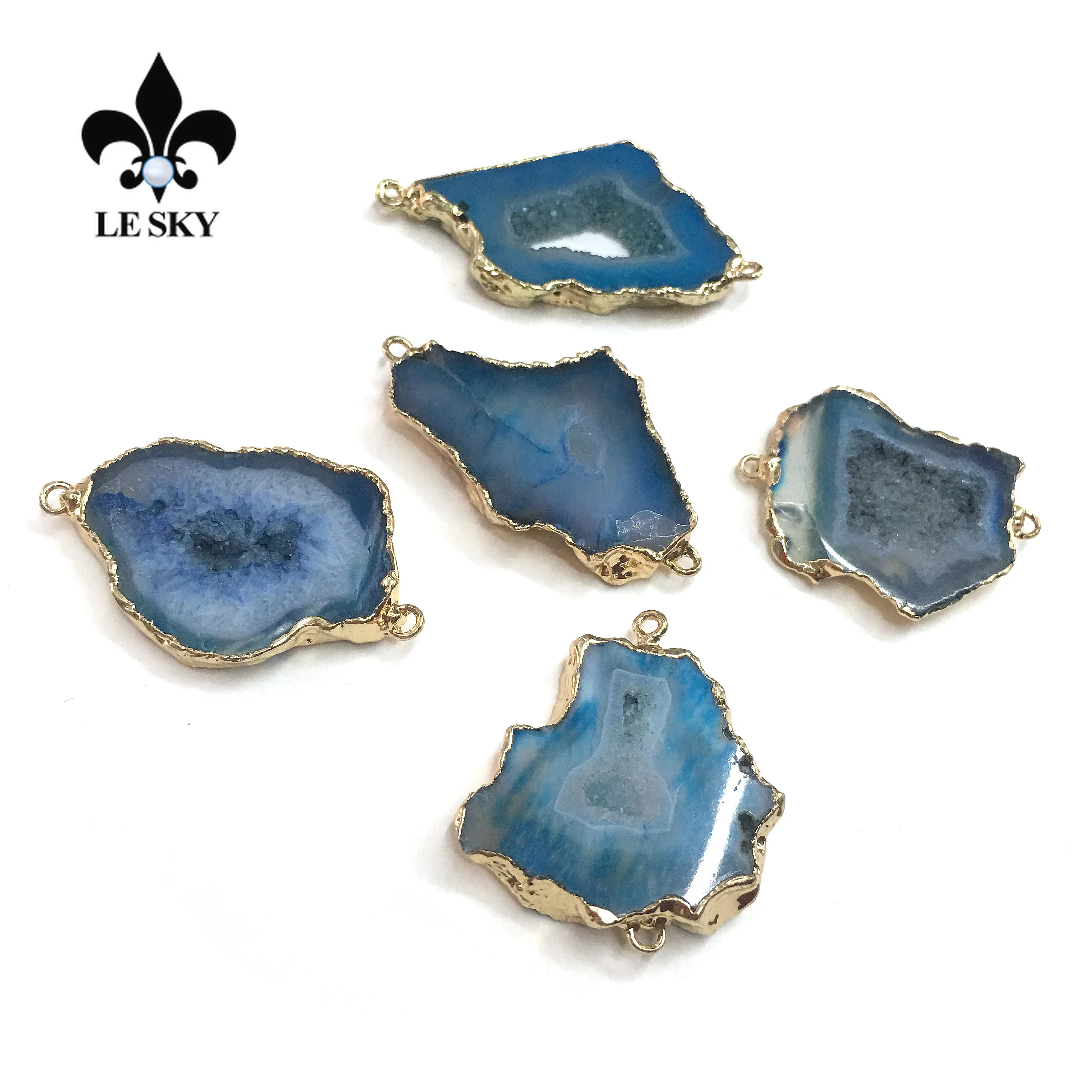 1PC LE SKY Agate naturali Pendenti con ciondoli Connettore Pendenti per creazione di gioielli Accessori fai da te Collane adatte