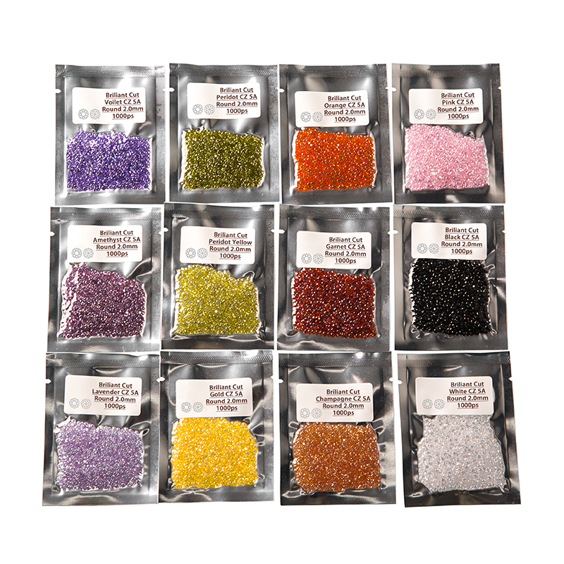 0.8 ~ 3.0mm aaaaa cz pedras soltas 12 cores 1000 pçs/saco brilhante corte redondo zircônia cúbica pedras preciosas para jóias diy fazendo