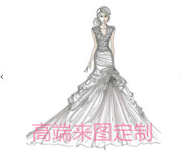 Custom-made bridal gowns, evening dresses, banquet gowns, mermaid-style long train gowns, high-end custom-made from provided ima
