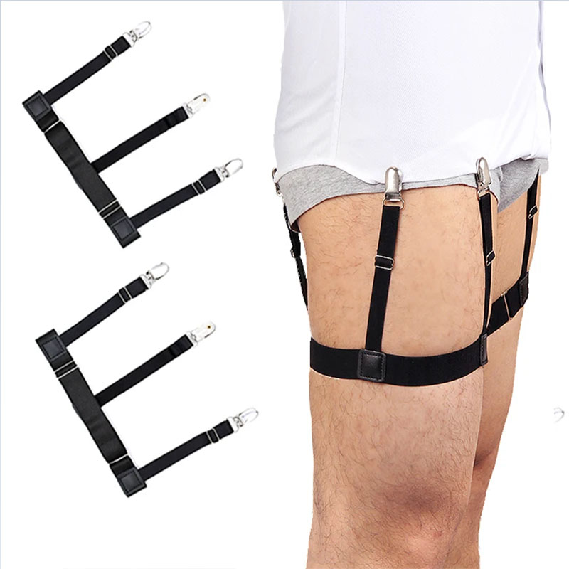 2 pçs suspensórios para camisa liga cinto titular cinta cabides para calças masculinas suspensórios cintas tático meia cinto db05