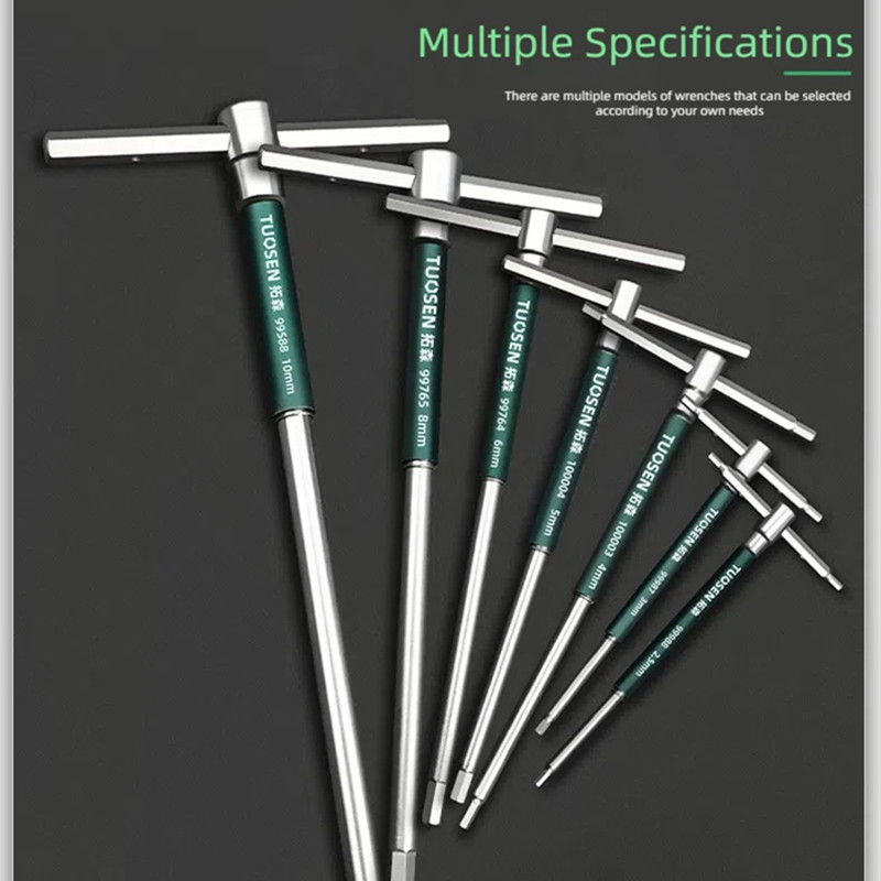 Отвертка Torx TUOSEN 2,5/3/4/5/6/8/10 мм Т-образный шестигранный ключ Хромированный гаечный ключ Т-образный ручной инструмент Расширенный Т-образный торцевой ключ