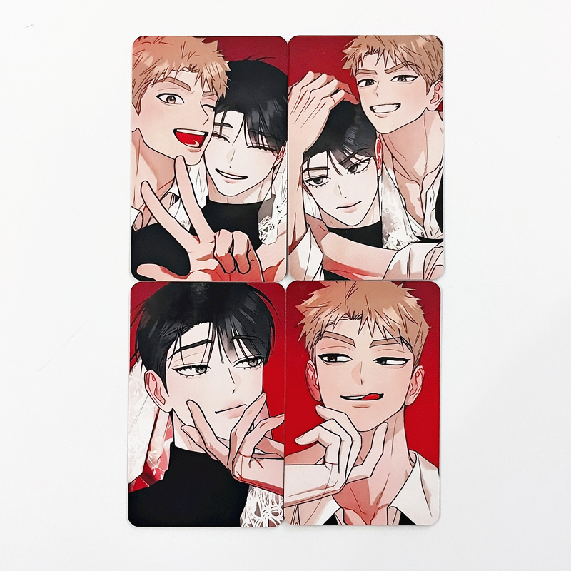 4PCS Red Thread Quest BL Manhwa LOMO Photocards Set Korean Manga Character Photo Cards for Fans Collection And Gift