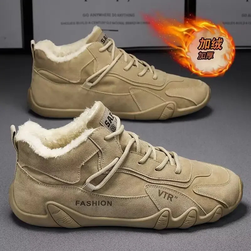 คลาสสิก Retro Men รองเท้าฤดูหนาว Plush สบายรองเท้าผ้าฝ้ายกลางแจ้ง Mountaineering ทํางานกีฬา Casual Shoes2024