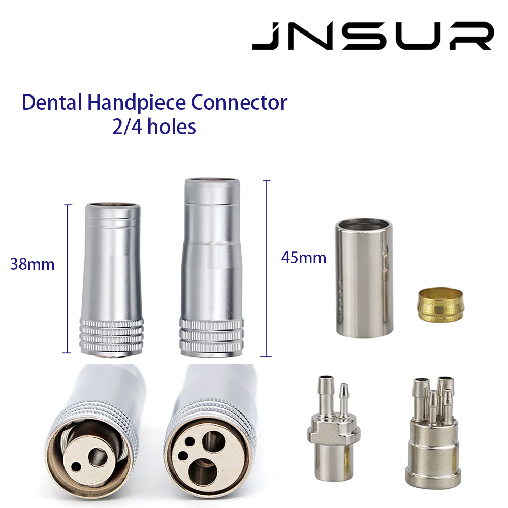 Jnsur conector de peça de mão dentária, 2/4 furos, adaptador de turbina dentária, conector de mangueira, acessórios para cadeira dentária, peças, fornecimento de dentista
