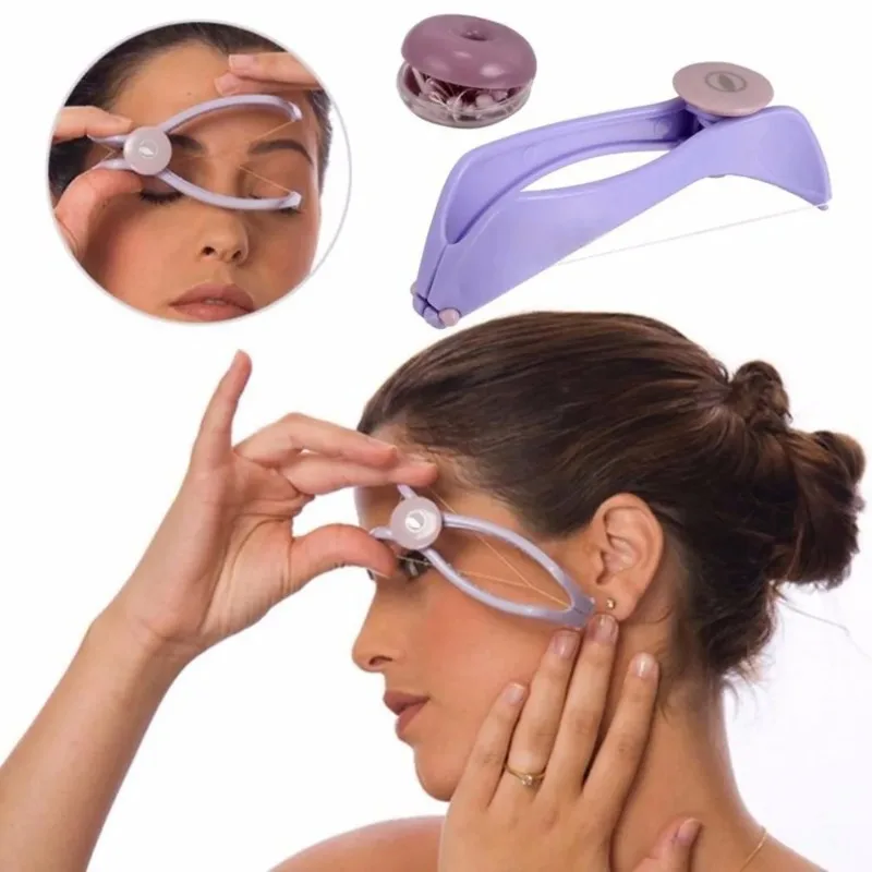 Mini depiladora Facial para mujer, depiladora con roscado de resorte, depilación Facial, herramienta de belleza de maquillaje DIY para mejillas y cejas