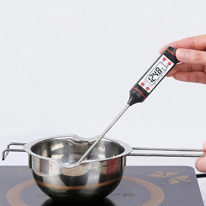 Termómetro digital para carne con sonda para barbacoa para cocinar alimentos, para agua, leche, aceite, horno, medición de temperatura, digital con precisión de 0,1