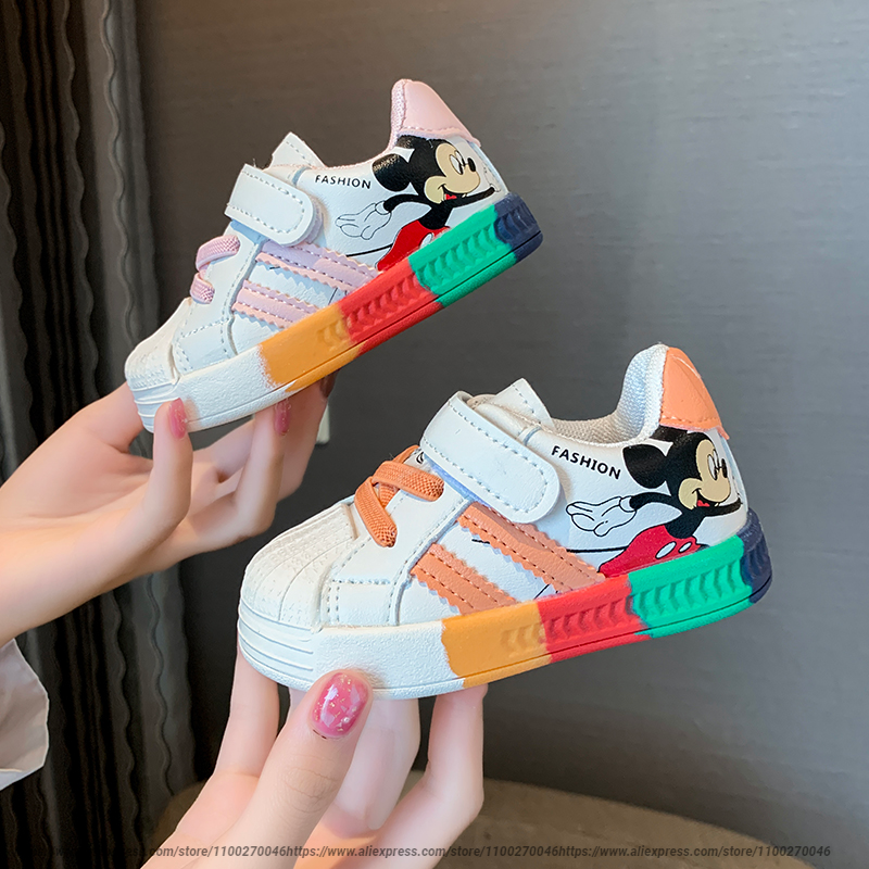 Disney dos desenhos animados mickey crianças sapatos para meninos meninas esporte tênis crianças lazer outono sapatos casuais respirável correndo da criança