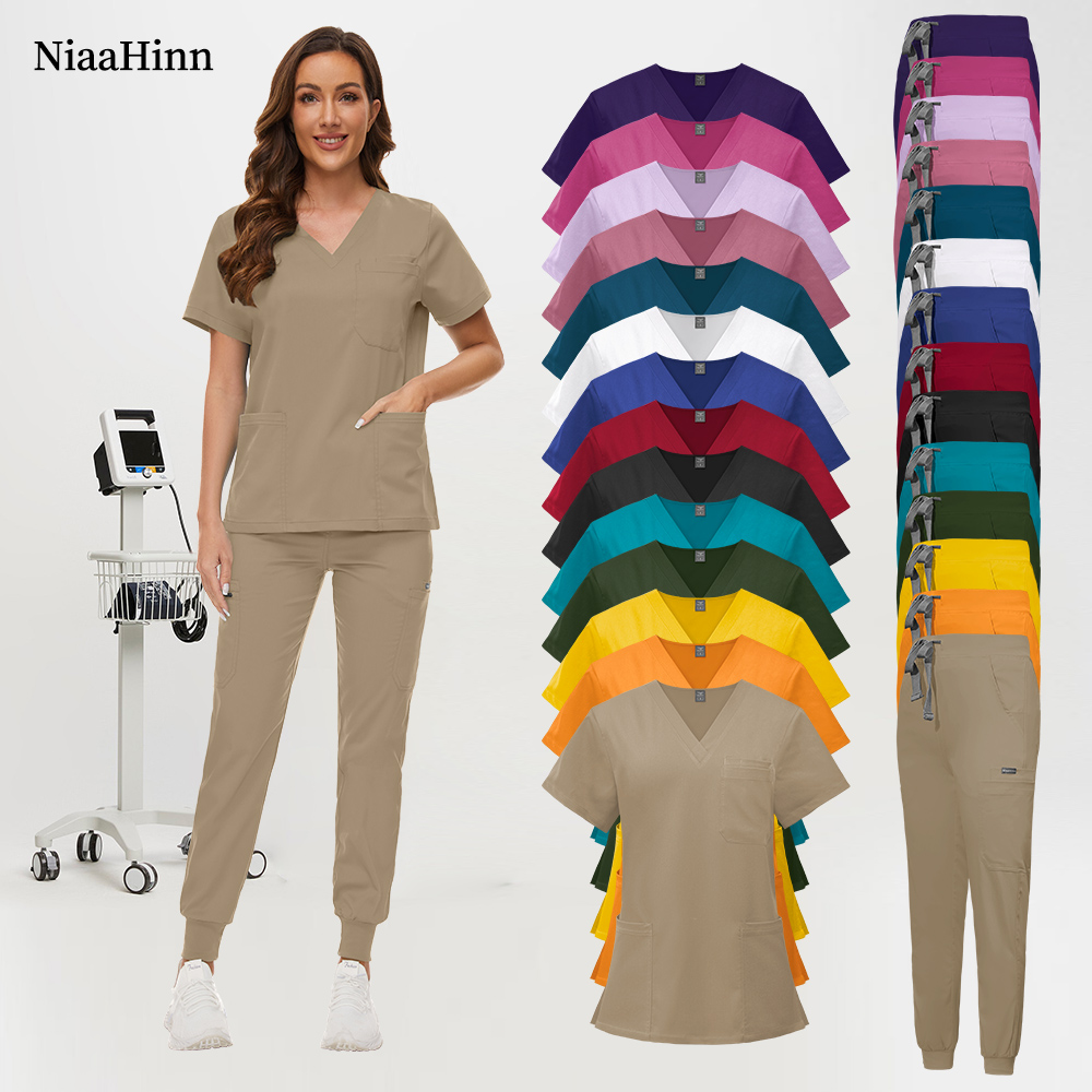 Conjuntos de esfoliante hospitalar, uniforme feminino, roupa de corrida, acessórios de enfermeira, conjuntos de esfoliante cirúrgico médico, farmácia, cuidados de saúde, roupa de trabalho unissex