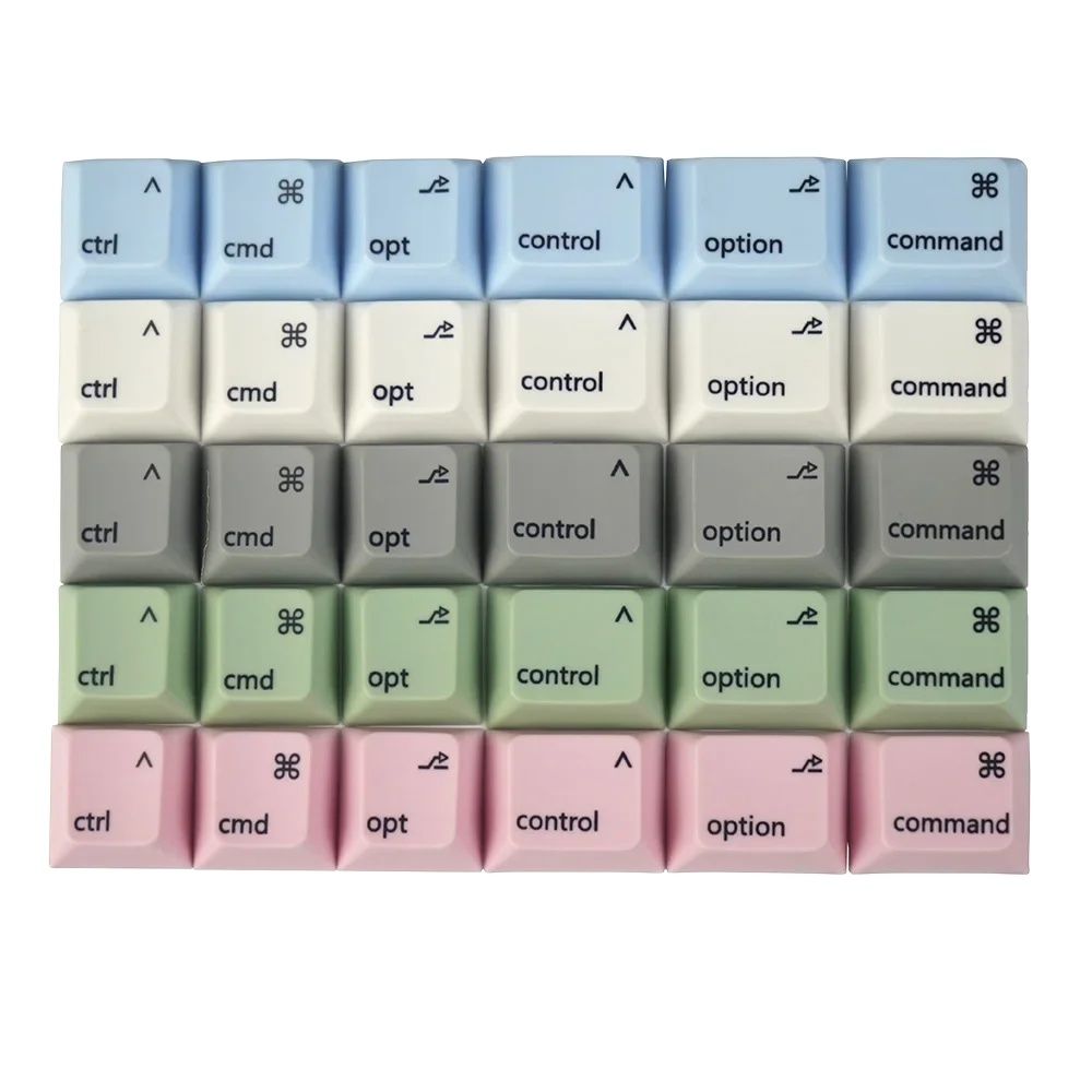 NPKC 6 buah Keycap PBT profil ceri putih hijau Pink abu-abu kunci suplemen khusus kompatibel dengan Keyboard tombol mekanis MAC