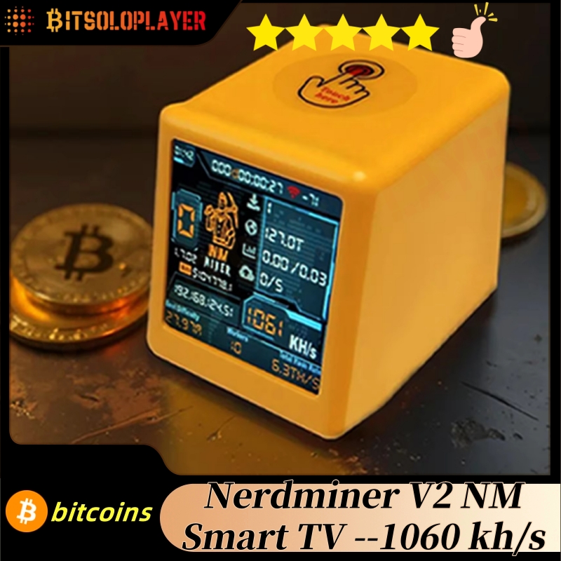 Nmminer nm tv smart tv 1060kh/s melhor nerdminer v2 esp32 btc solo lottery mineiro & presente inteligente casa silencioso relógio de mesa