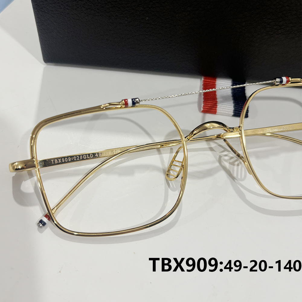 Bingkai Kacamata Pilot New York Fashion Square TBX909 Pria Wanita Titanium Murni Ultralight Kacamata Double Beam Kawat Emas