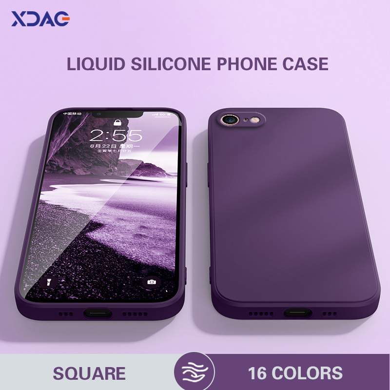 Роскошный базовый чехол для телефона iPhone 7 8 SE 2 3 SE2 SE3 2020 2022, внутренний флокированный жидкий силиконовый оригинальный чехол из геля Funda