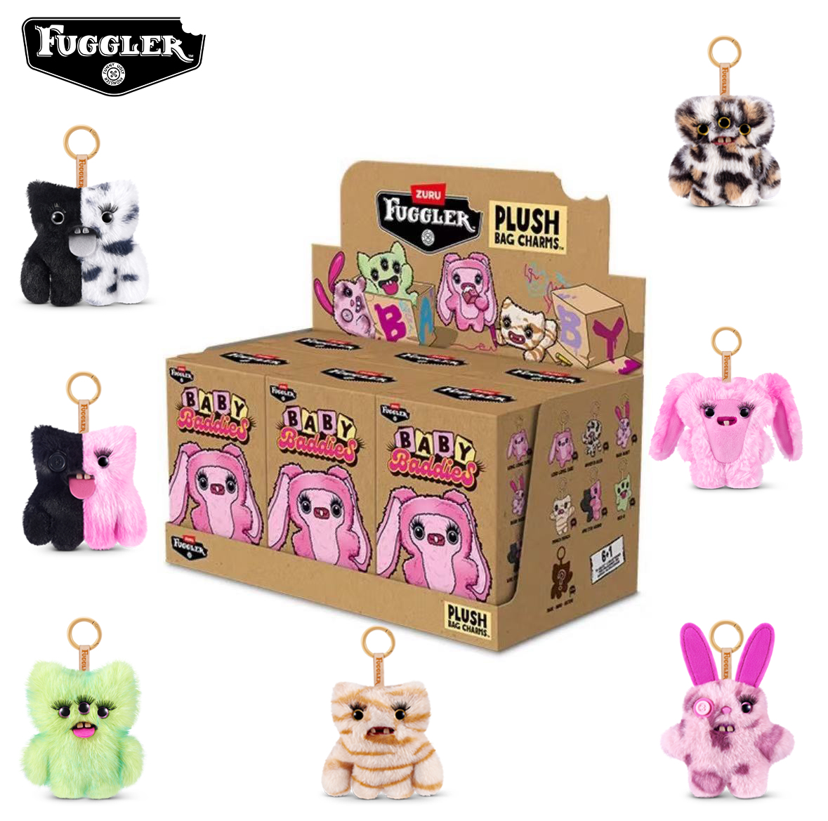 Original Fuggler Baby Baddies Plüsch-Anhänger Hässlich-Süße Monster Plüsch-Taschenanhänger Kollektion Weicher Zufallsanhänger Sammlerstücke Geschenke