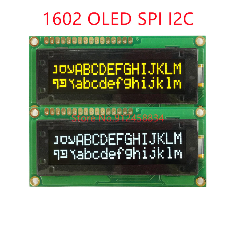 1602 16X2 OLED SPI I2C 3,3 В или 5 В Модуль дисплея US2011 управление IC Желтые белые буквы VFD 1602 замена