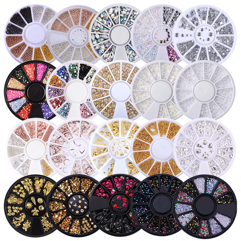 ชิ้นส่วนเล็บ เล็บ กลิตเตอร์ rhinestone เครื่องประดับคริสตัลอัญมณี ลูกปัด อุปกรณ์ตกแต่งเล็บ อุปกรณ์เล็บสําหรับมืออาชีพ