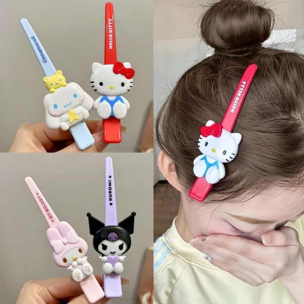Заколка для волос Sanrio Hello Kitty, милая мультяшная розовая заколка, модные заколки для девочек, заколка для челки, женские аксессуары для волос, украшения, подарки