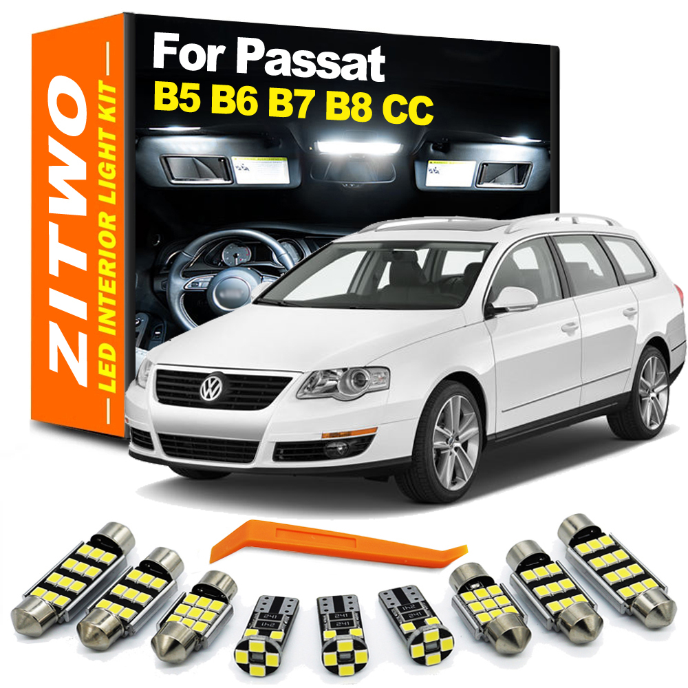 ZITWO Kit completo di luci a cupola per interni a LED per VW Volkswagen Passat B5 B6 B7 B8 CC Berlina Variante 1998-2020 Lampadina di cortesia per porta