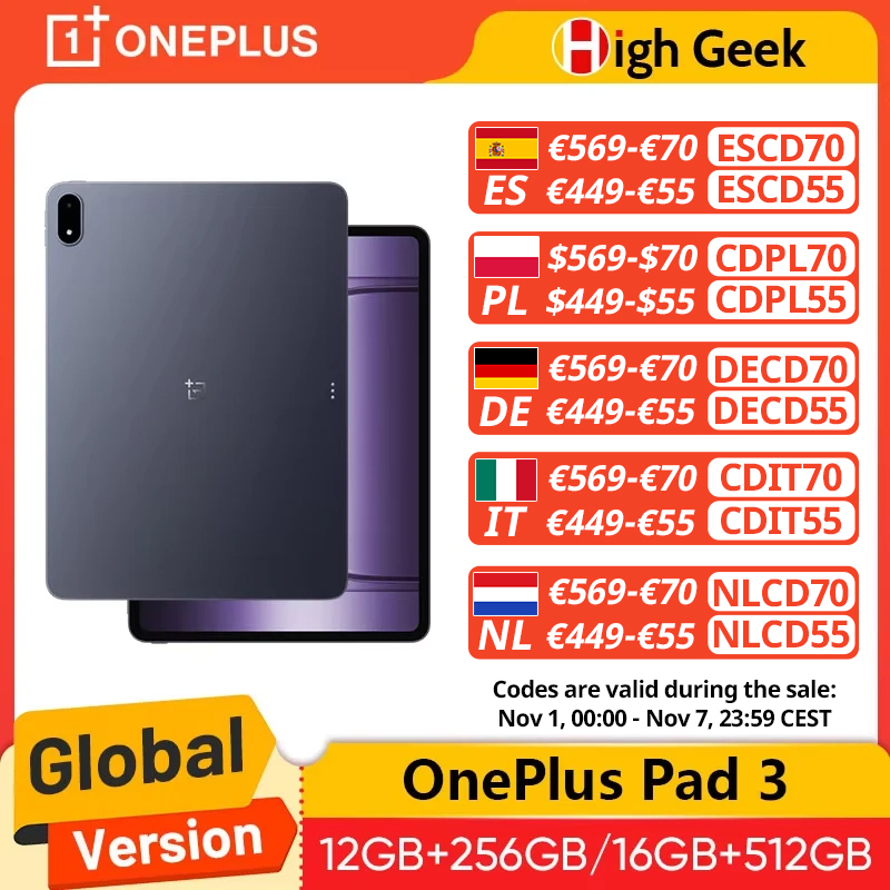 Globale Version OnePlus Pad 3 Snapdragon 8 Elite 13,2 Zoll 144Hz Bildschirm 12140mAh Akku 13MP Rückkamera 8 Lautsprecher 80W Aufladung