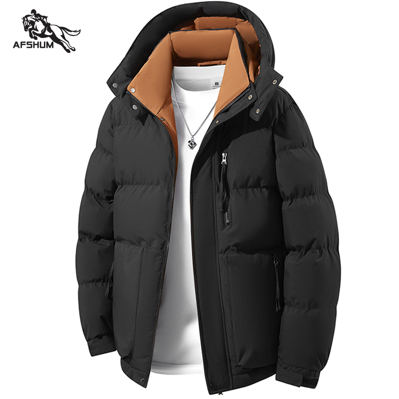 Giacca da Uomo con Collo Alto, Parka Invernale, Nuova Giacca Imbottita in Pile, Calda e Confortevole, Cappotto Business Casual, Giacca Stile Baseball 3568