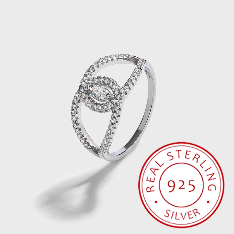 Bague de fiançailles et de proposition en argent S925 authentique, à la mode et personnalisée, croix, bague en diamant marquise, flash