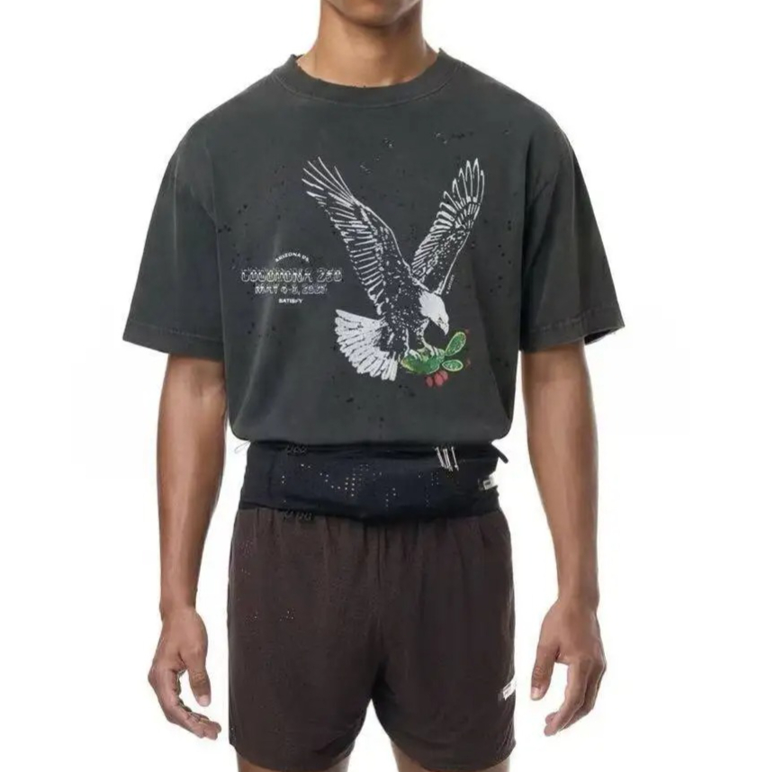 Camiseta de manga curta com acabamento desgastado SATISFY MothTech Trail Running Edição Limitada