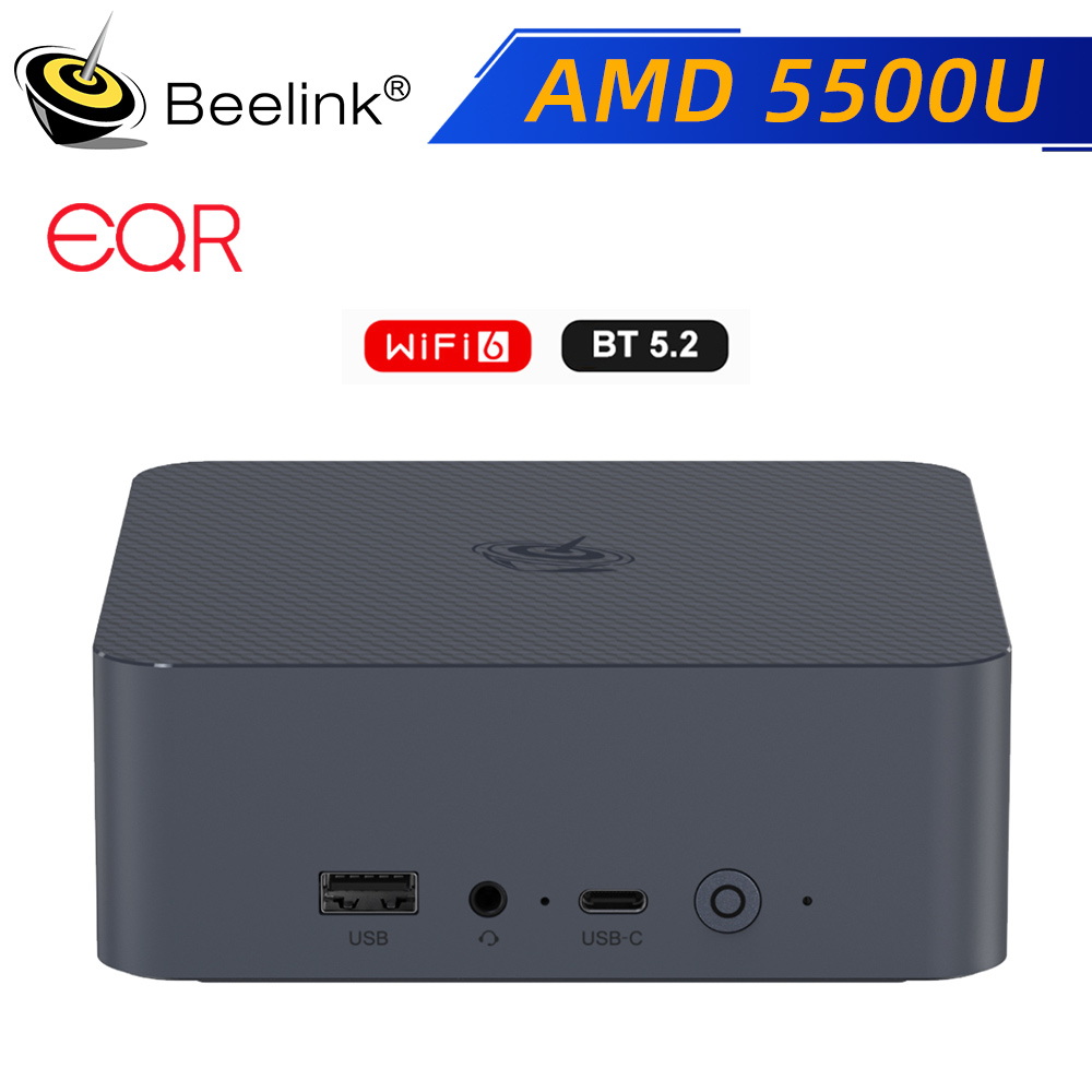 Новый мини-ПК Beelink EQR5 с процессором AMD Ryzen 5 5500U, 16 ГБ ОЗУ, 500 ГБ ПЗУ, предустановленной Windows 11, поддержкой 4K и Type-C, игровой мини-компьютер