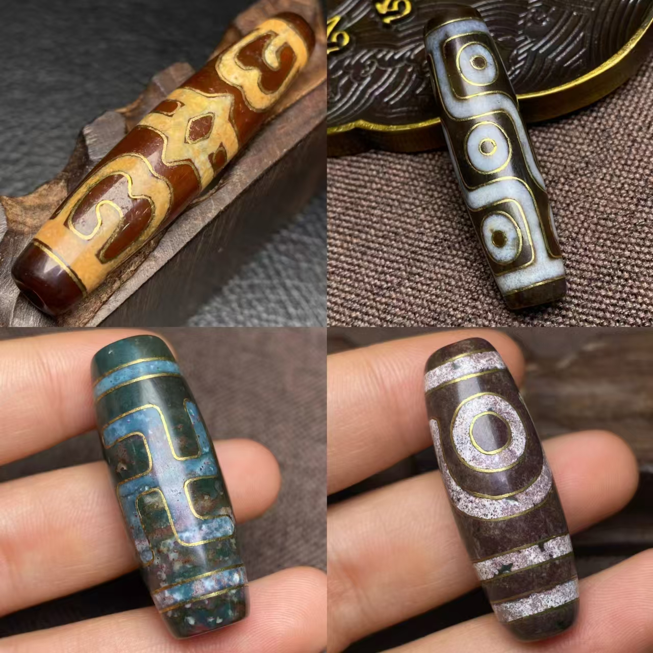 Incrusté de fil d'or, cinabre à reflux, matériau ancien, pâte à huile élevée, pendentif, accessoires, jouets culturels, objets de collection