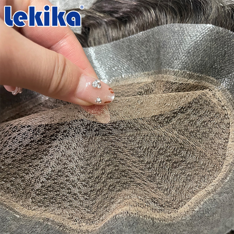 Peluca de Hombre de Doble Capa Mejorada, Transpirable, Prótesis Capilar Duradera, Sistema Capilar para Hombre, Peluca de Encaje PU