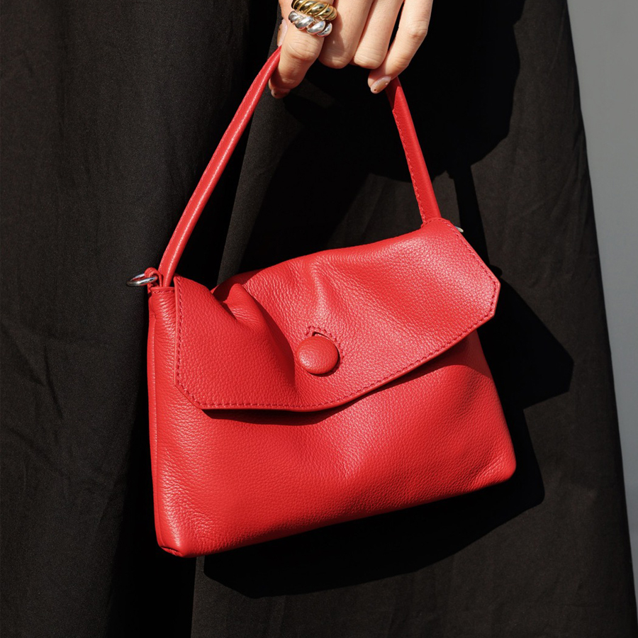 Couro genuíno de couro pequeno tote botão sacos para mulheres designer luxo bolsa e bolsa 2025 novo na moda ombro  bolsa transversal frete grátis chegada rápida