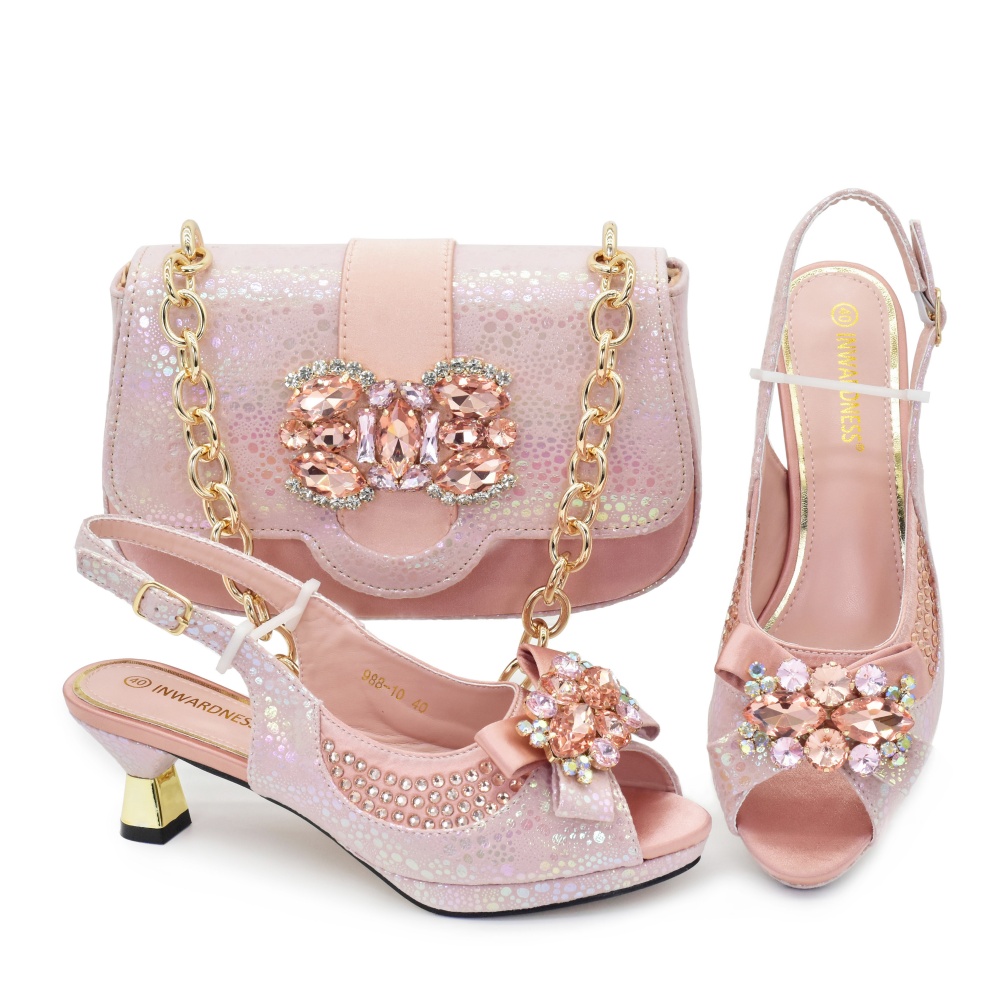 Doershow: Última Coleção de Sapatos Femininos com Design Italiano e Bolsa Combinando - Conjunto 2026 de Sapatos e Bolsa Nigerianos! HX1-1