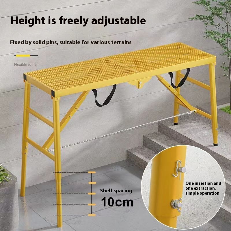 Antislip mesh opvouwbare paardenstoel-ladder, opvouwbaar steiger, bouwladder, hoogteverstelbare stalen ladder