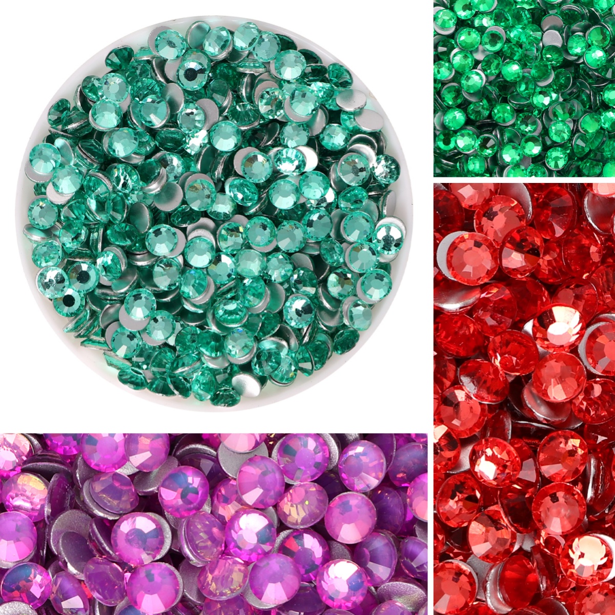 Diamantes de imitación redondos de cristal para decoración de uñas, parte inferior plateada clásica de SS3-SS30, accesorios para manualidades de ropa, sin fijación térmica