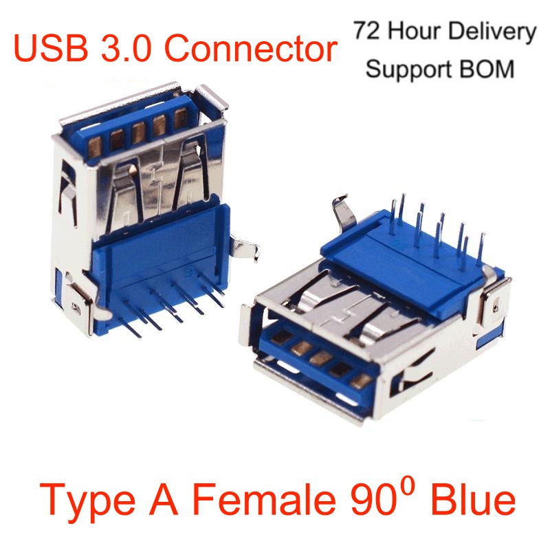 Connecteur USB 3.0 femelle de Type A, Transmission de données à grande vitesse pour jouets électriques, petits ventilateurs, Port de chargement d'écouteurs