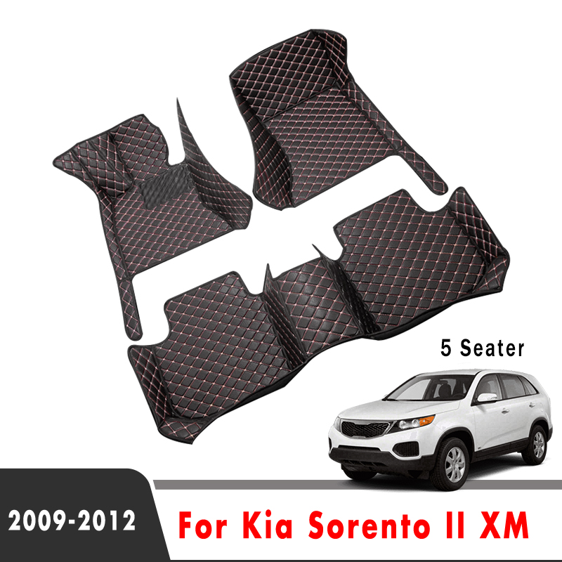 Pour Kia Sorento II XM 2012 2011 2010 2009 (5 places) tapis de sol de voiture tapis de coffre intérieur accessoires imperméables couvre pièces
