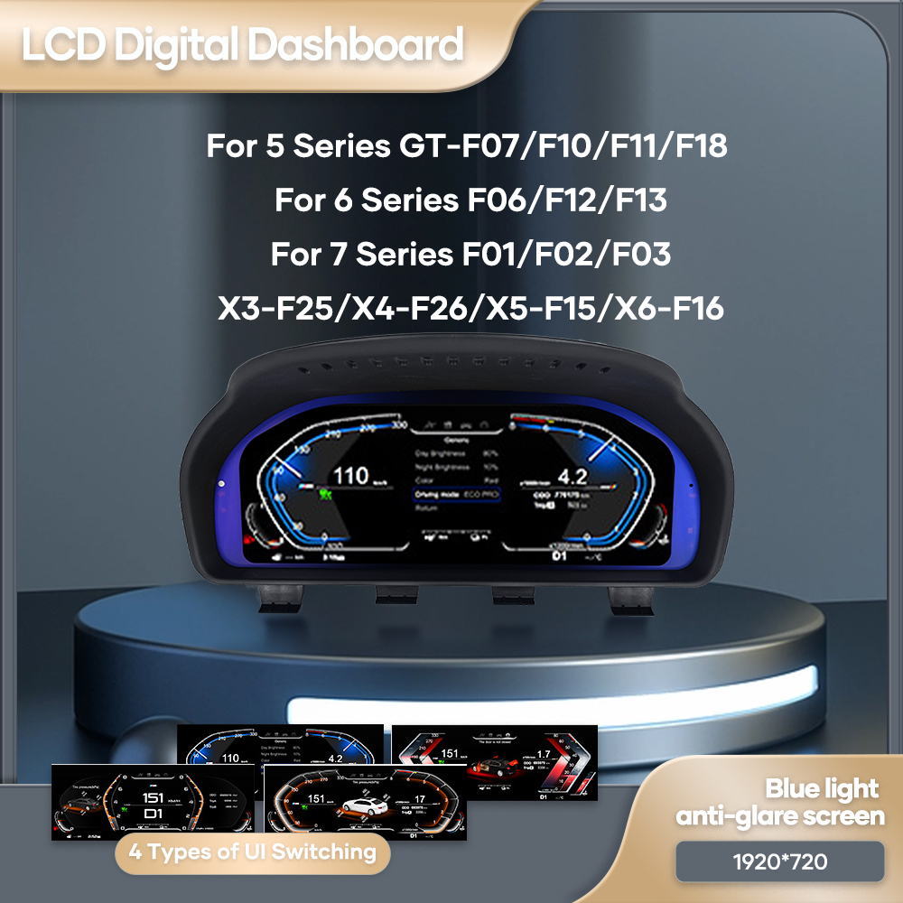 Linux Digitaal Cluster Dashboard voor BMW F10 F11 F18 F06 F12 F13 F01 F02 F03 F25 F26 F15 F16 LCD Paneel Snelheidsmeter Virtueel Instrument