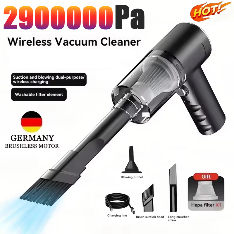 2900000 Pa Car Vacuum Cleaner USB Charging Powerful 4 in1 Clean Machine Wireless Blowing Suction Portable Vacuum Cleaner 2026