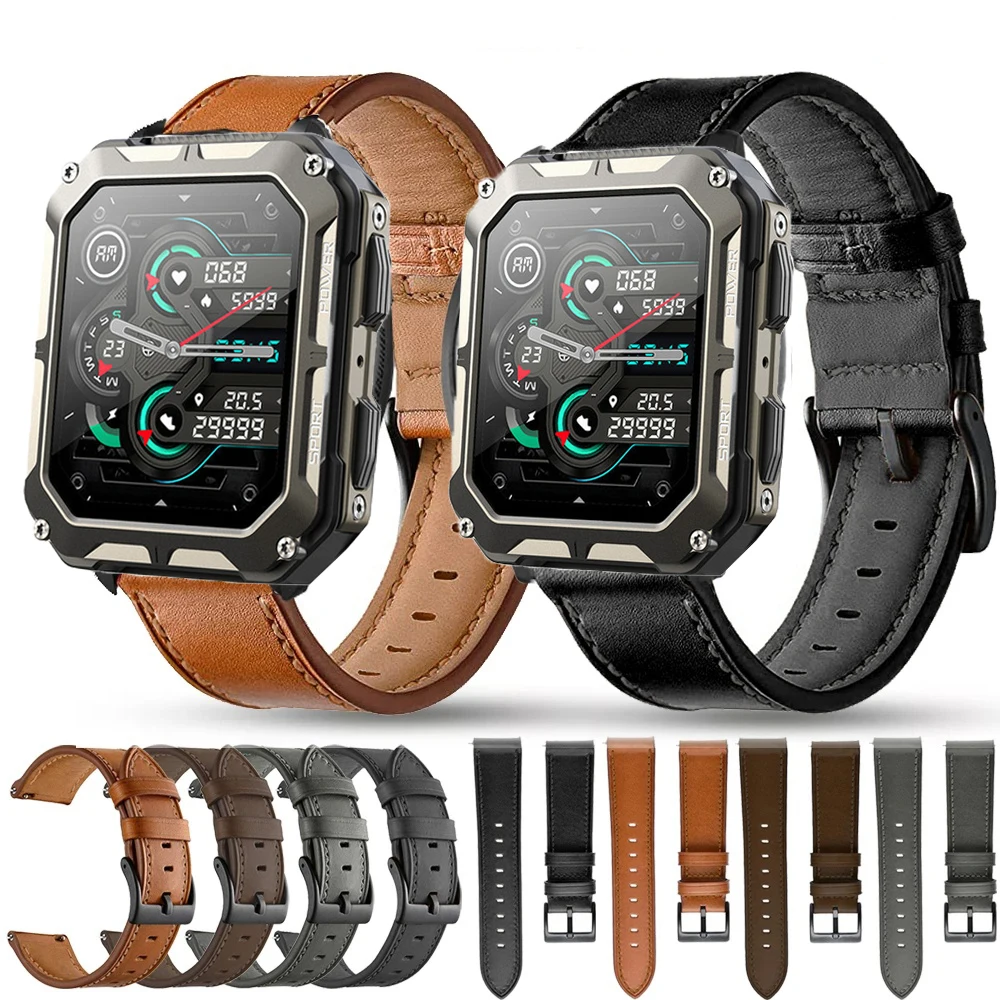 22 mm Lederarmband für C20 Pro Smart-Armband, Schnellverschluss-Armband für C20 Pro Uhrenzubehör