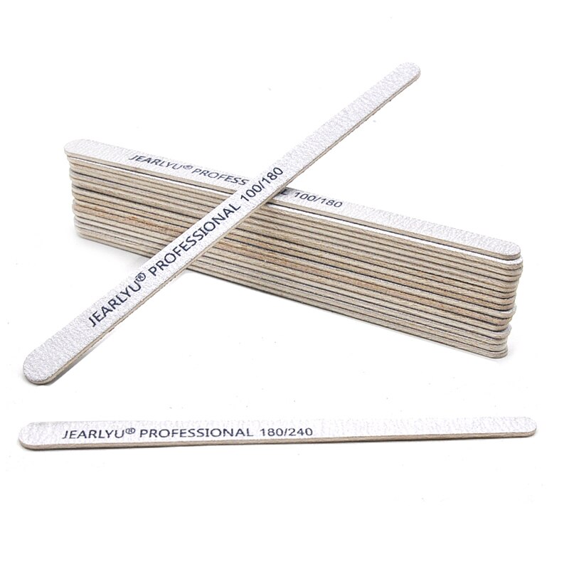 10/50 pçs forte grosso madeira arquivo de unhas grit 100 180 240 lima buffer manicure arquivo lixamento de madeira polimento placa esmeril acessório