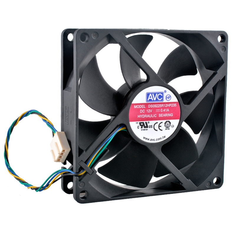 Ventilador DS09225R12HP235 de 9.2cm 92mm 92x92x25mm DC12V 0.41A 4 pines, Ventilador de Flujo Axial de Alta Velocidad para Chasis, Placa Base, CPU