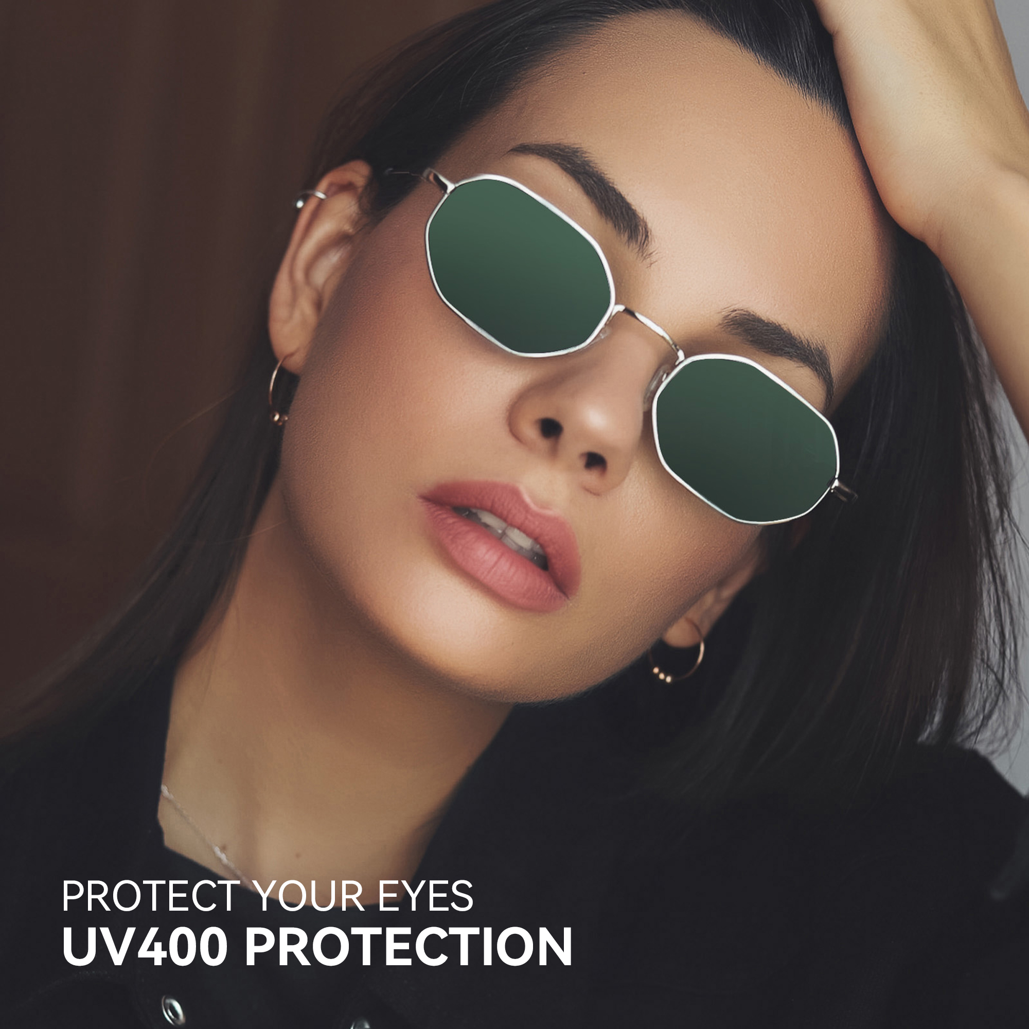 ZENOTTIC Fashion Small Polygon Polarized Sunglasses Women Metal UV400 Sun Glasses Men Anti-Glare UV400 Goggles Driving Eyewear