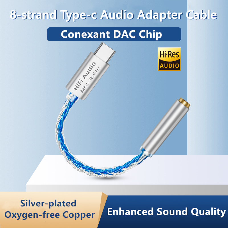 DAC-Kabel USB Typ C auf 3,5 mm Klinke HiFi-Audio-Verstärker-Adapter Kabelgebundener Kopfhörer für KZ-Ohrstöpsel iPhone16/15 Samsung Xiaomi Huawei iPad