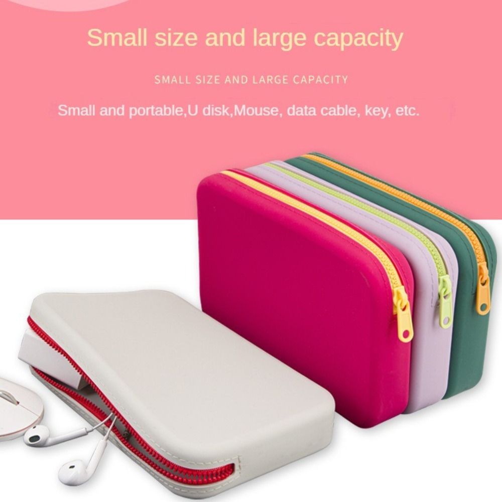 Kleine Vierkante Siliconen Cosmetische Opbergtas Met Grote Capaciteit Reismake-Upborstelhouder Draagbare Cosmetische Waterdichte Organizer