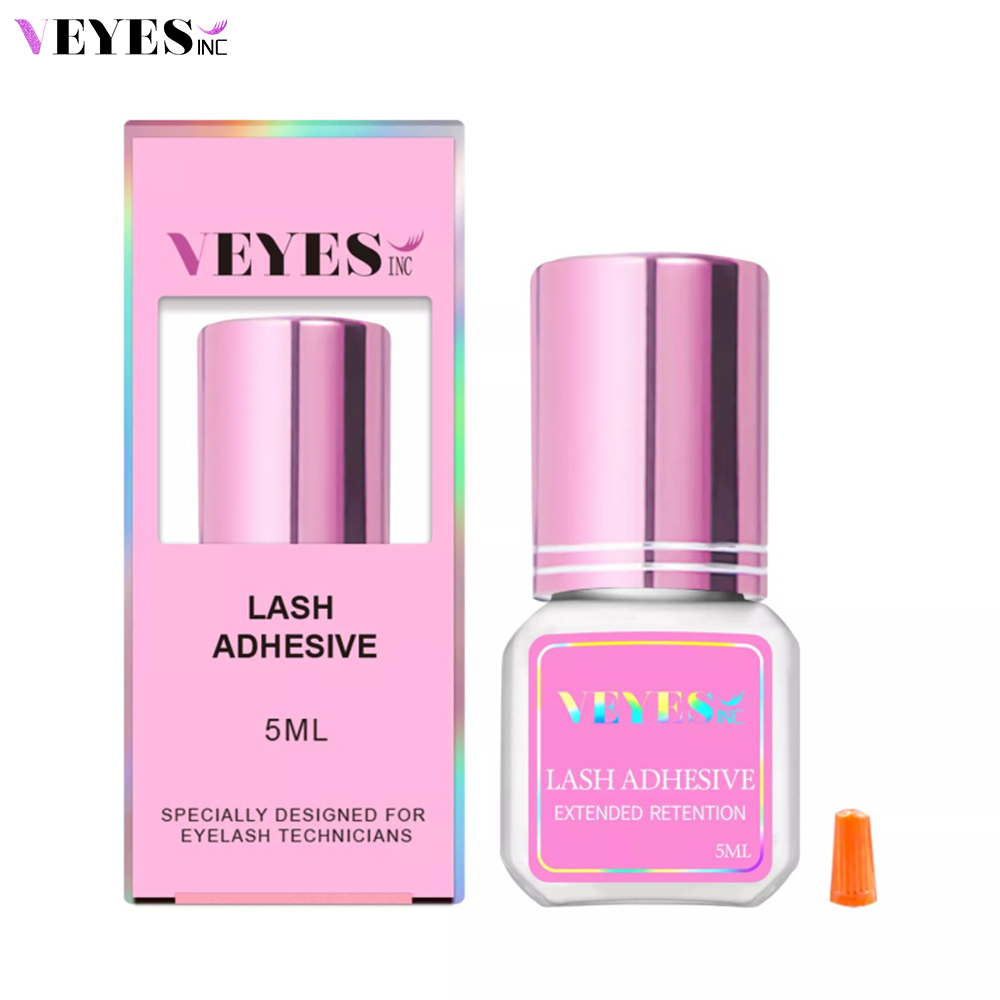 Cola para extensão de cílios VEYES INC, secagem de 0,5-1 segundos (0,17fl.oz / 5ml) até 8 semanas, adesivo de retenção para uso em salão de beleza para tecnologia de cílios