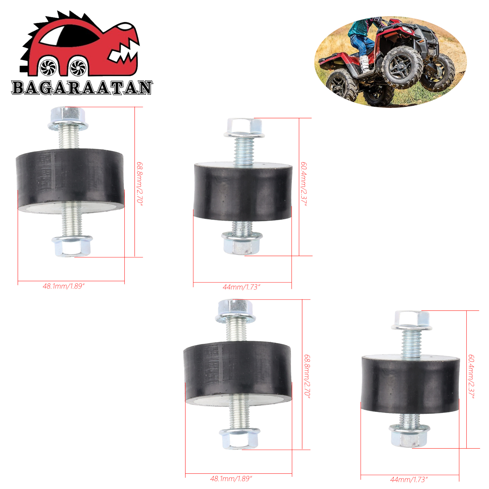 Zestaw gumowych poduszek silnika przednich tylnych górnych do Polaris Engine Isolator Mount 4 szt./zestaw do Sportsman 335 400 450 500 700 800