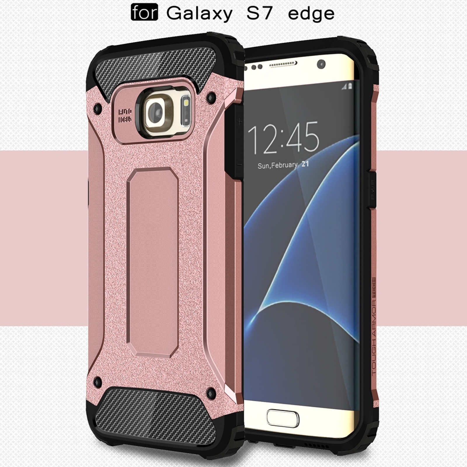 Untuk Galaxy S7 Edge / G935 pelindung kuat TPU + PC kombinasi casing ponsel penutup belakang