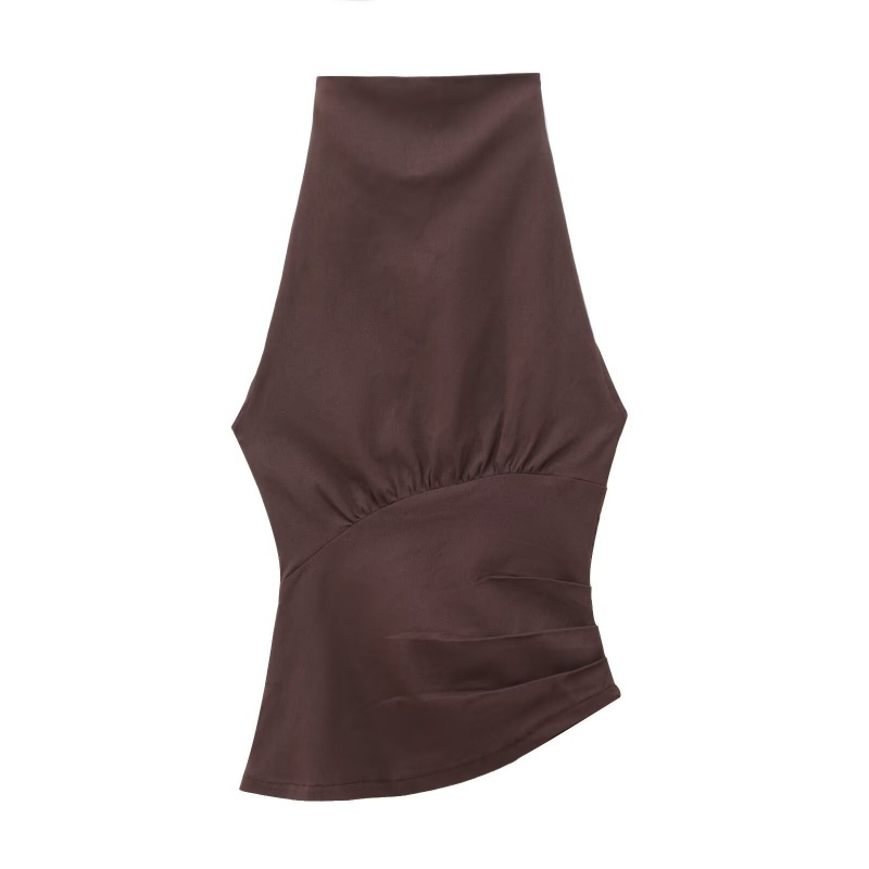 Zomerse casual top voor dames, zonder mouwen, met asymmetrische zoom, perfect voor stranddagen en zomerfeestjes