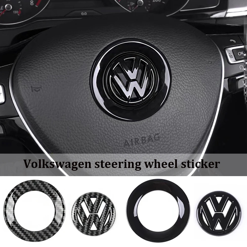 Naklejka na kierownicę samochodową ABS Auto Emblemat Dekoracja do Volkswagen VW GTI Passat B6 Golf 4 Polo Jetta Beetle Tiguan CC