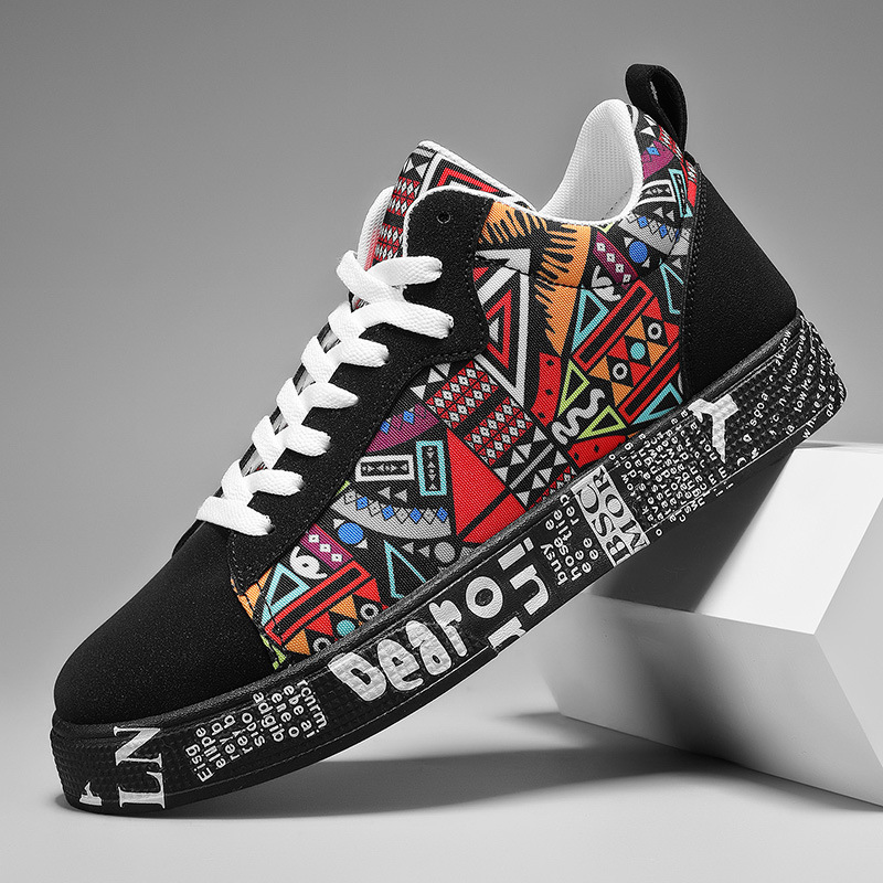 Mens Casual Sport Shoes Autumn Fashion Comfort Non Slip Casual Sneakers Platform Outdoor Running Shoes Graffiti Board Shoes