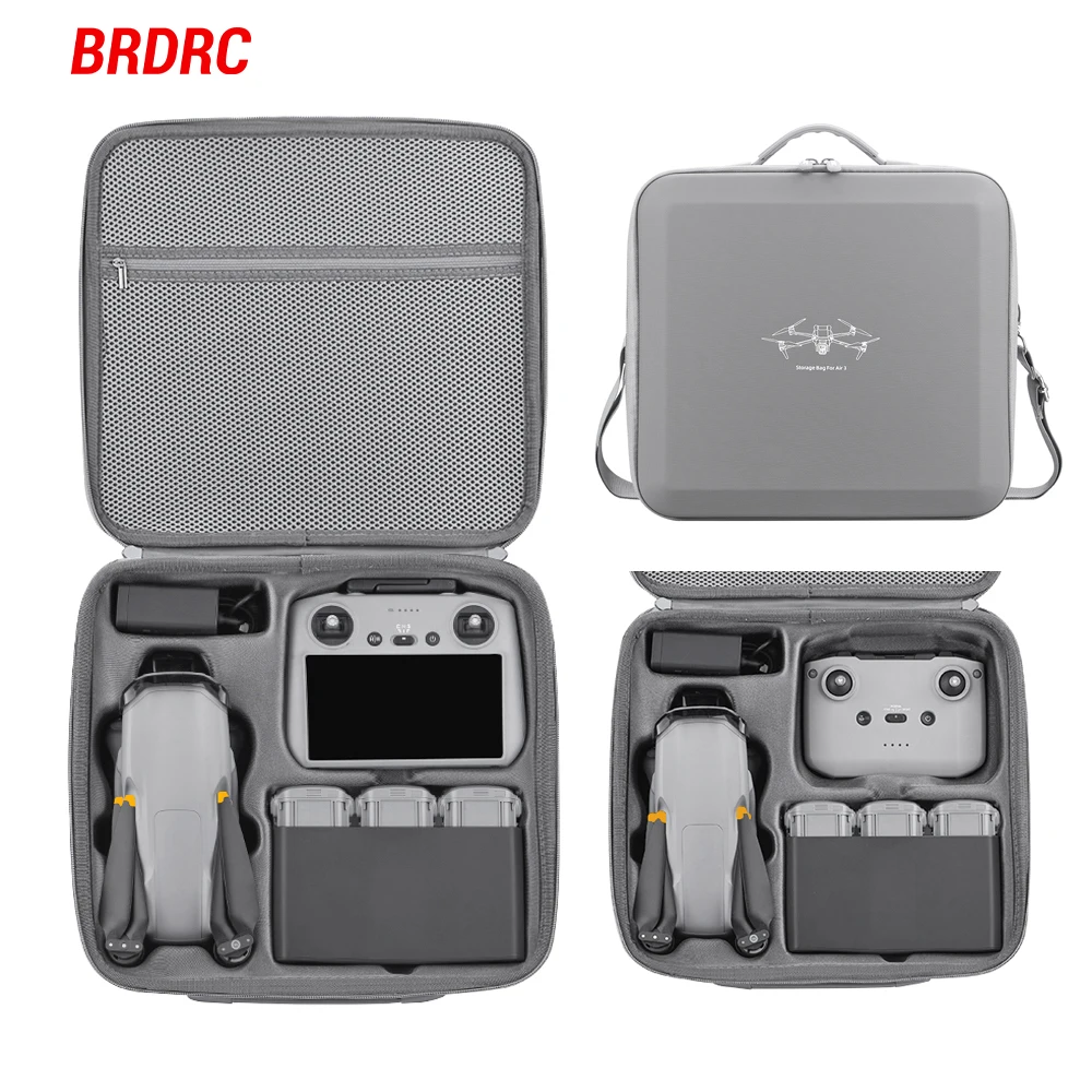 BRDRC sac de rangement pour DJI Air 3/Air 3S étui de transport intégré sac à main voyage valise en polyuréthane bandoulière Drone RC 2 accessoires